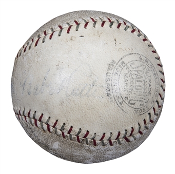 Babe Ruth & Lou Gehrig Dual Signed Baseball With Gehrig On The Sweet Spot (PSA/DNA)